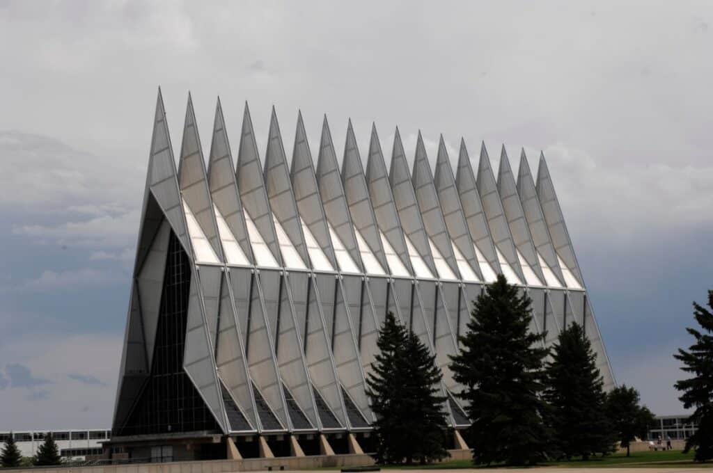 Air Force Academy Cadet Chapel Colorado Springs - 5 Star Moving & Storage U.S. Air Force Academy Cadet Chapel in Colorado Springs with its row of aluminum spires